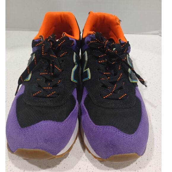 New Balance 574 Black Purple White Shoes ML574PT2 Men's Size 8 (FLAWS) - Picture 3 of 9